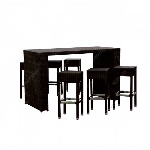 Ψηλό τραπέζι σετ 180,50x80,5x111 cm μαύρο