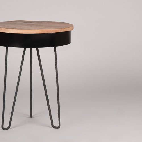 Beistelltisch SARIA aus natur Mangoholz 44x44x53 cm | Baumstamm Möbel