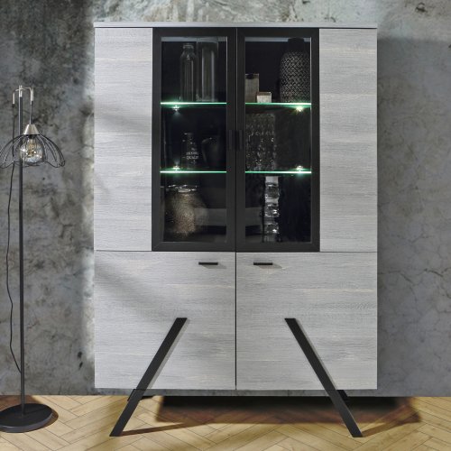 ΒΙΤΡΙΝΑ ΜΕ ΦΩΤΙΣΜΟ LED OTTO WW8814 ΣΤΑΧΤΙ ΜΑΥΡΟ 119x39x153 εκ.