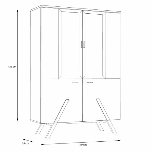 ΒΙΤΡΙΝΑ ΜΕ ΦΩΤΙΣΜΟ LED OTTO WW8814 ΣΤΑΧΤΙ ΜΑΥΡΟ 119x39x153 εκ.