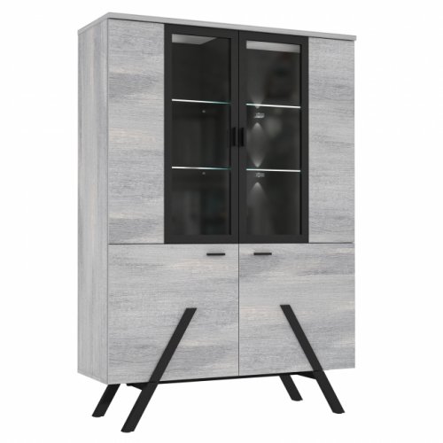 ΒΙΤΡΙΝΑ ΜΕ ΦΩΤΙΣΜΟ LED OTTO WW8814 ΣΤΑΧΤΙ ΜΑΥΡΟ 119x39x153 εκ.