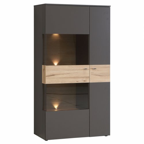 ΒΙΤΡΙΝΑ ΜΕ ΦΩΤΙΣΜΟ LED SAGE ΓΚΡΙ ΦΥΣΙΚΟ 90,1x41,3x168 εκ.