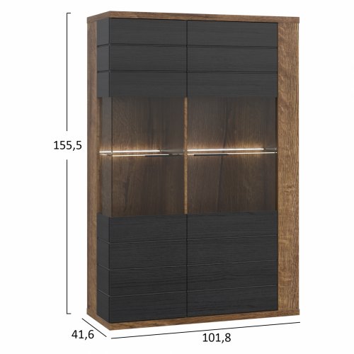 ΒΙΤΡΙΝΑ ΜΕΛΑΜΙΝΗΣ RYKER ΚΑΡΥΔΙ ΓΚΡΙ 101,8x41,6x155,5 εκ.