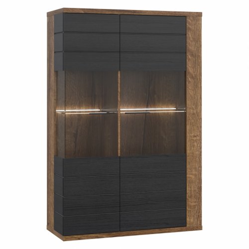 ΒΙΤΡΙΝΑ ΜΕΛΑΜΙΝΗΣ RYKER ΚΑΡΥΔΙ ΓΚΡΙ 101,8x41,6x155,5 εκ.