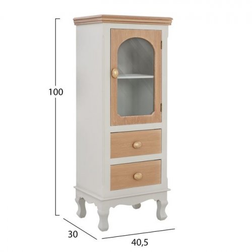 Vitrine "Melody" in braun und Ekru 40,5Χ30Χ100cm