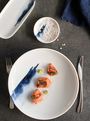 Oval plate "Bonna Blue Wave" 30cm 6 set
