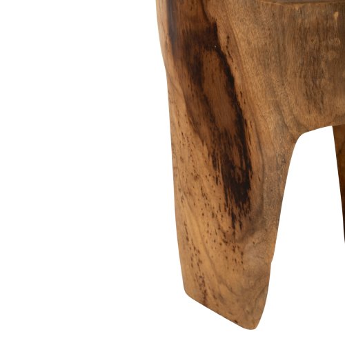 3-BEIN-HOCKER MASSIVES TEAK NATURFARBE Φ30x40Hcm