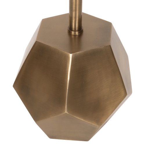 BEISTELLTISCH RUBIN, Platte aus Mangoholz in Schwarz, Sockel aus Metall in Messinggold, 35 x 35 x 59 cm