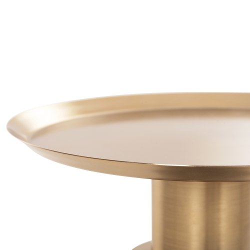 BEISTELLTISCH BALLIN BLAU GLAS-METALL IN GOLD Φ37,5x49,5Hcm