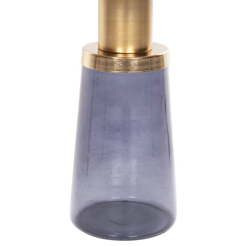 BEISTELLTISCH BALLIN BLAU GLAS-METALL IN GOLD Φ37,5x49,5Hcm