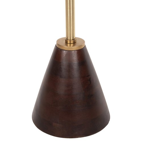 BEISTELLTISCH, RUND, KAPPUR, MANGOHOLZ IN NUSSBAUMFARBE, METALL IN GOLD, Φ38x62Hcm