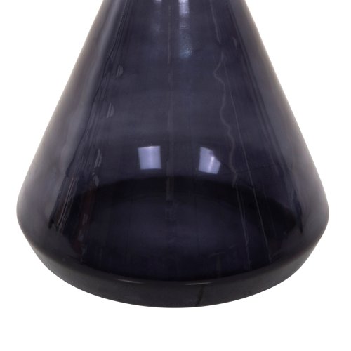 BEISTELLTISCH DEMMY, SCHWARZE GLASPLATTE UND LILA GLASBASIS, GOLDENER „HALS“ Φ41x48Hcm