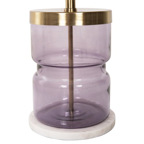 HAILEY BEISTELLTISCH LILA GLAS-GOLDMETALL Φ39,5x45Hcm
