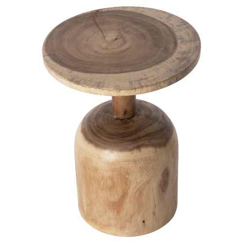 BEISTELLTISCH RUND MASSIVES SUARHOLZ IN NATÜRLICHER FARBE Φ38,5x51,5Hcm