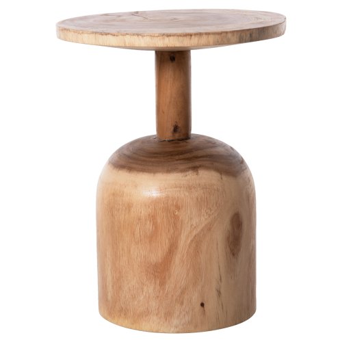 BEISTELLTISCH RUND MASSIVES SUARHOLZ IN NATÜRLICHER FARBE Φ38,5x51,5Hcm