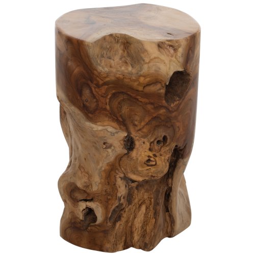 RUNDER BEISTELLTISCH AUS MASSIVEM NATÜRLICHEM TEAKHOLZ Φ30X45Hcm