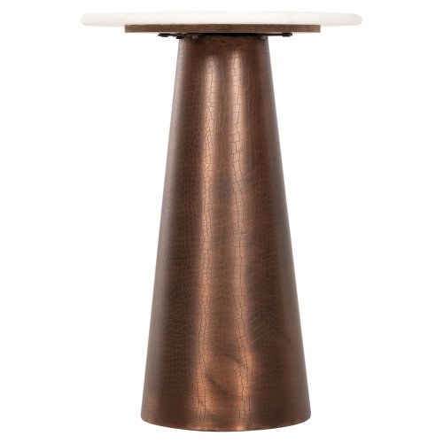 BEISTELLTISCH FODEN WEISSER MARMOR UND METALL Φ40,5x59H