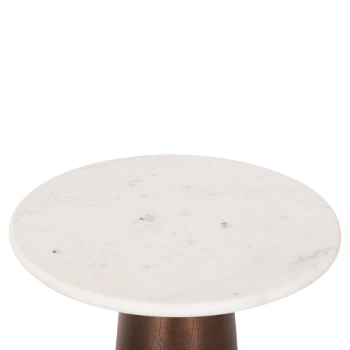 BEISTELLTISCH FODEN WEISSER MARMOR UND METALL Φ40,5x59H