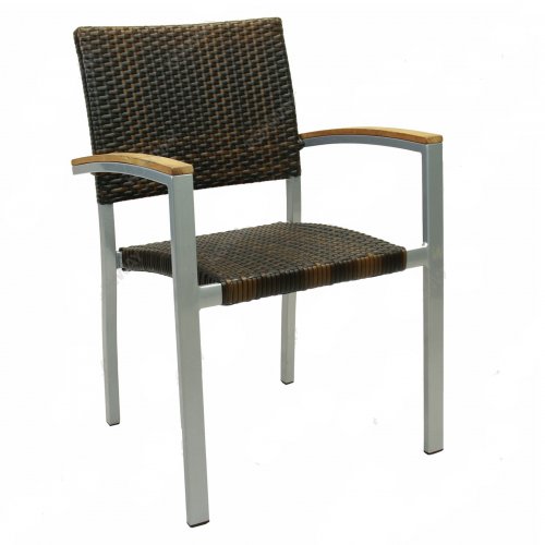 Stapelstuhl Borneo Aluminium im Lederlook