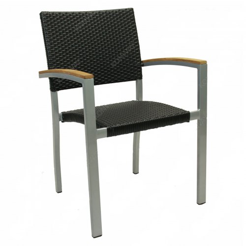 Stapelstuhl Borneo Aluminium in schwarz