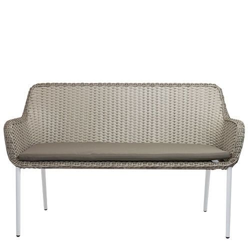 Outdoor Bank "Catch" aus Aluminium Geflecht in Light Mood hellbeige