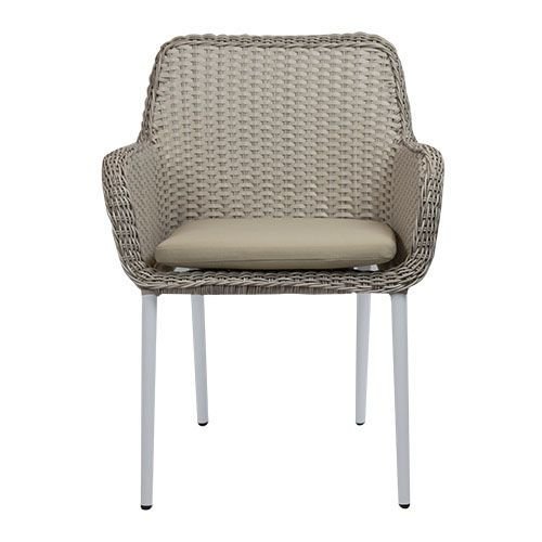 Outdoor Sessel "Catch" aus Aluminium Geflecht in Light Mood hellbeige