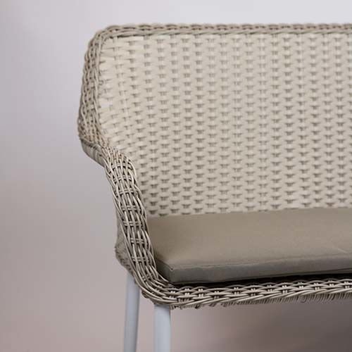 Outdoor Bank "Catch" aus Aluminium Geflecht in Light Mood hellbeige