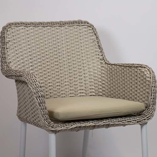 Outdoor Sessel "Catch" aus Aluminium Geflecht in Light Mood hellbeige