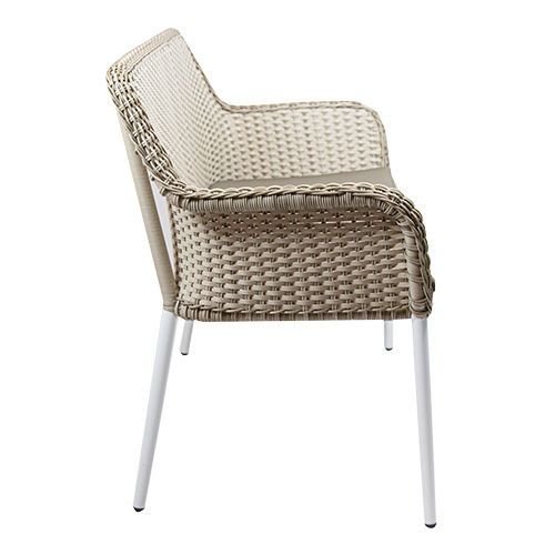Outdoor Bank "Catch" aus Aluminium Geflecht in Light Mood hellbeige