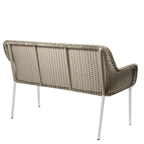 Outdoor Bank "Catch" aus Aluminium Geflecht in Light Mood hellbeige