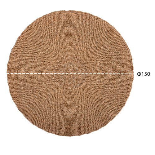 RUNDER TEPPICH CRATER MENDONG-GRAS IN NATÜRLICHER FARBE Φ150cm