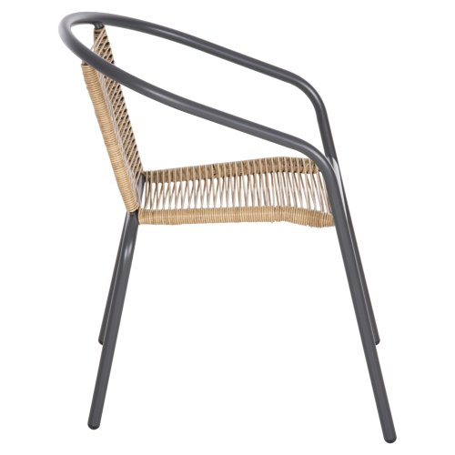 SESSEL METALLGRAU-KOMP. RATTAN NATUR 54x61x75L
