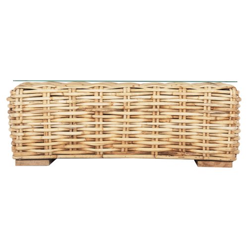 OUTDOOR-COUCHTISCH MANGOHOLZ-SICHERHEITSGLAS 110x60x40Hcm