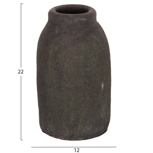 DECOR VASES 3PCS TERRACOTTA FOSSIL GREY