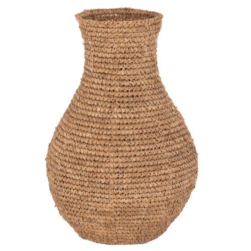 DECORATIVE FLOOR VASE PALM FIBER MAT IN NATURAL COLOR Φ34x50Hcm