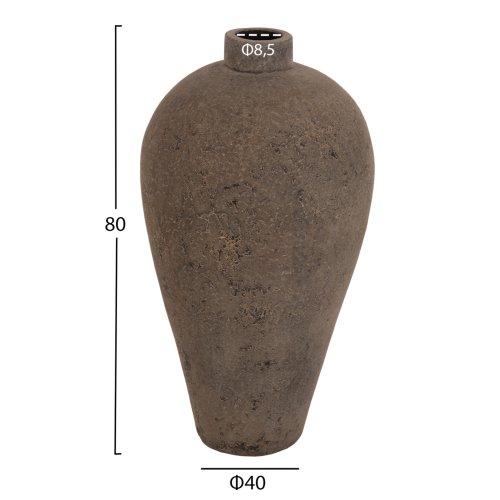 DEKORATIVE BODENVASE ZATI TERRAKOTTA IN GRAUER FARBE Φ40x80Hcm