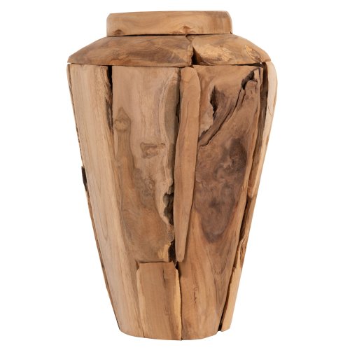 DEKORATIVE VASE ZENIA RECYCELTE TEAKHOLZSTÜCKE IN NATÜRLICHER FARBE Φ20x40Hcm