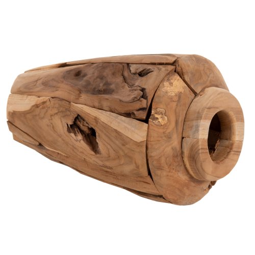 DEKORATIVE VASE ZENIA RECYCELTE TEAKHOLZSTÜCKE IN NATÜRLICHER FARBE Φ20x40Hcm