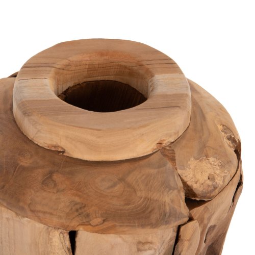 DEKORATIVE VASE ZENIA RECYCELTE TEAKHOLZSTÜCKE IN NATÜRLICHER FARBE Φ20x40Hcm