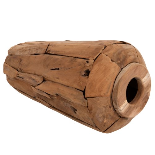 DEKORATIVE VASE ZENIA RECYCELTE TEAKHOLZSTÜCKE IN NATÜRLICHER FARBE Φ30x60Hcm
