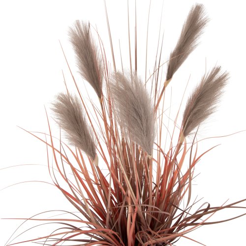 DECORATIVE SYNTHETIC PLANT IN POT GRASS + FEATHERS Φ14,5x12,5-86Hcm