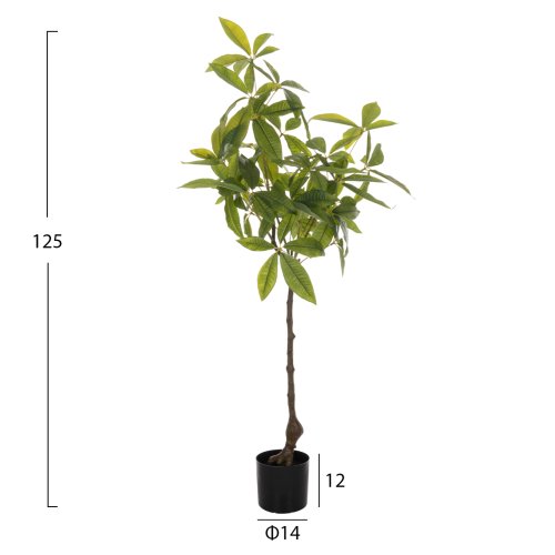 DEKORATIVE SYNTHETISCHE PFLANZE DICK MIT TOPF 125 cm