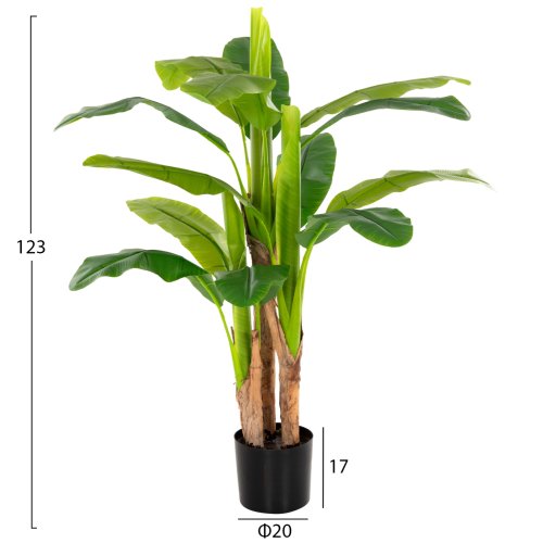DEKORATIVE SYNTHETISCHE PFLANZE BANΑΝΑ-BAUM IM TOPF 123 cm