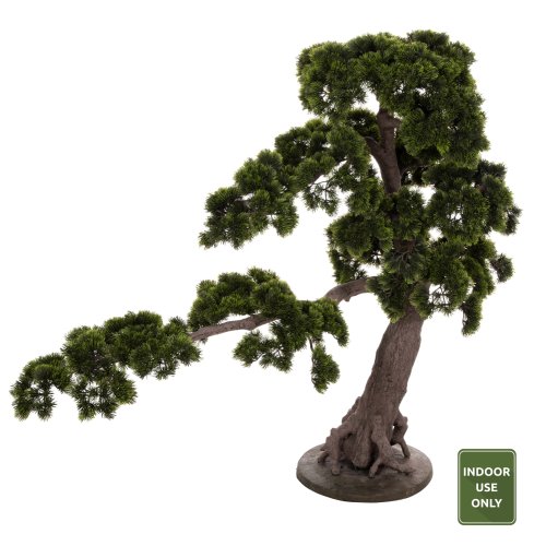 DEKORATIVE SYNTHETISCHE PFLANZE IM TOPF SCHÖNER KIEFERBAUM (BONSAI) 55x130x114Hcm