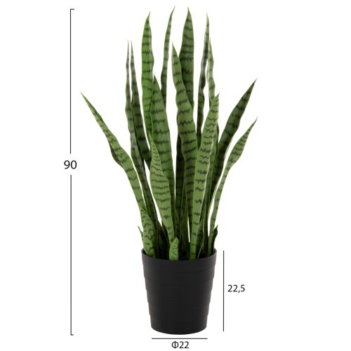 DEKO PFLANZE SANSEVIERA GRÜN IM TOPF 90 cm