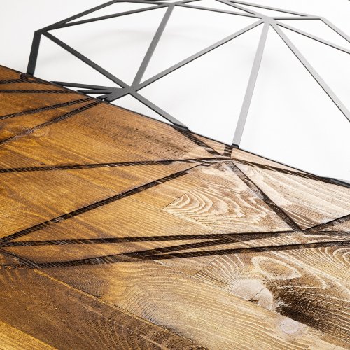 Wand Dekoration aus Holz mit Metallherz 58Χ58cm