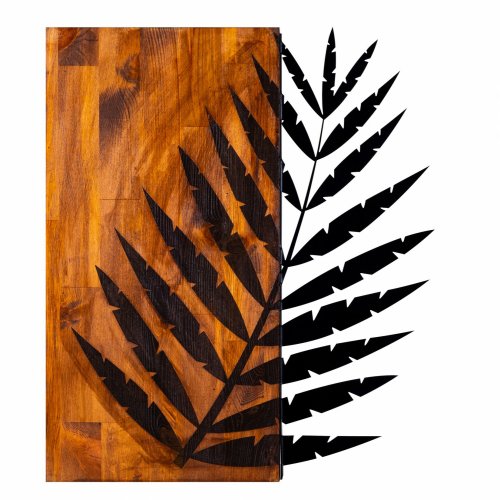 Wand Dekoration aus Holz mit Metallblatt 50Χ58cm