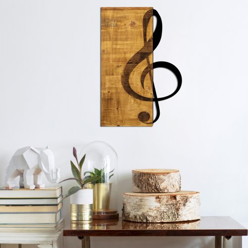 Wand Dekoration aus Holz mit Metallschlüssel 39X58cm