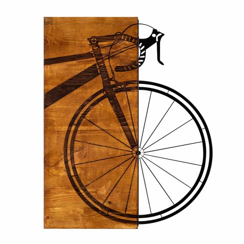 Wand Dekoration aus Holz mit Metallfahrrad 45Χ58cm