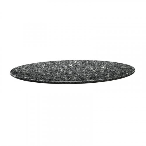 Tischplatte "Topalit Smartline" in schwarzem Granit Ø80 cm 1,9cm Stärke